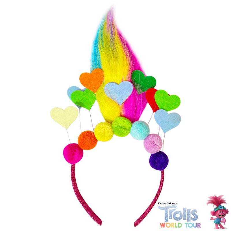 LUV HER Kids' Trolls World Tour Headband with Wig for Girls - Costume Accessories - Image 3